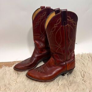 Dan Post Leather Stitched Cowboy Western Boots